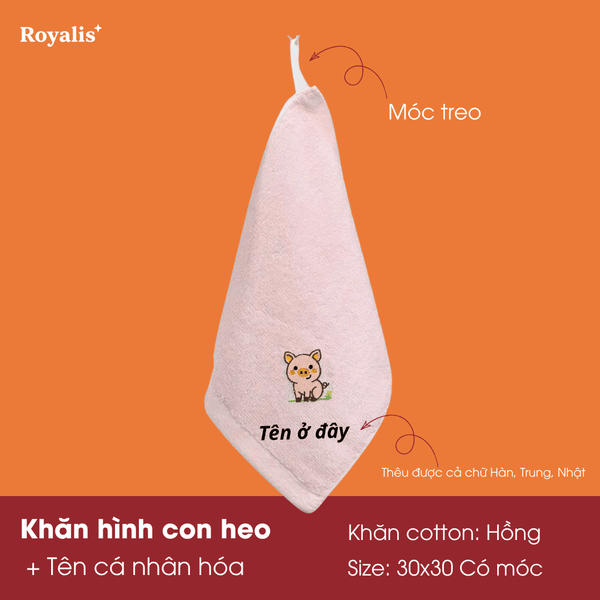 Khăn Động Vật + Tên