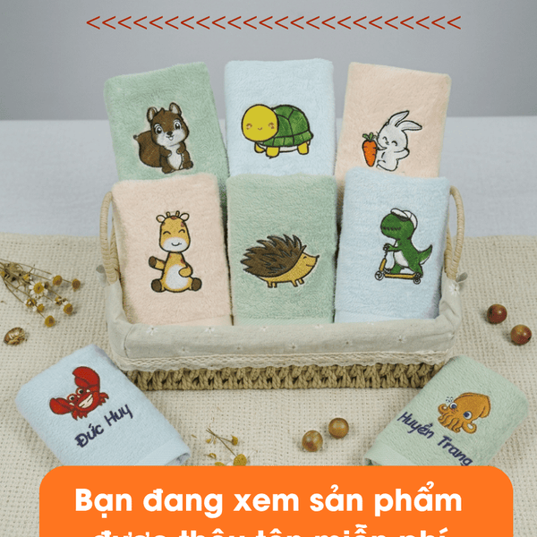 Khăn Động Vật + Tên