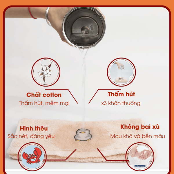 Khăn Động Vật + Tên