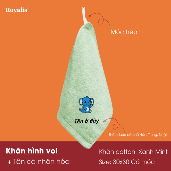 Khăn Động Vật + Tên
