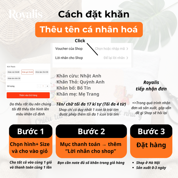 Khăn gia đình + Tên