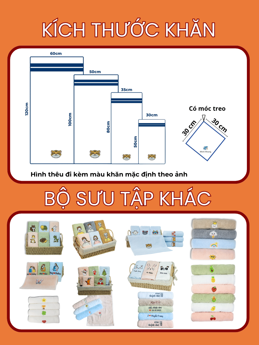 Khăn Động Vật + Tên
