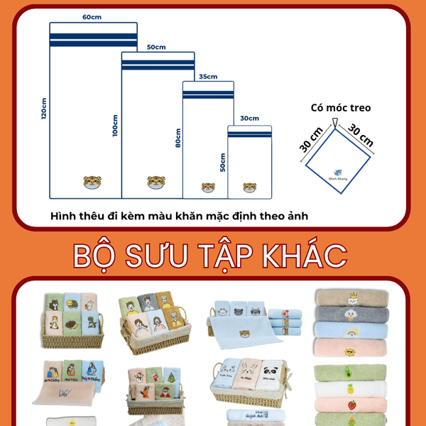 Khăn Động Vật + Tên