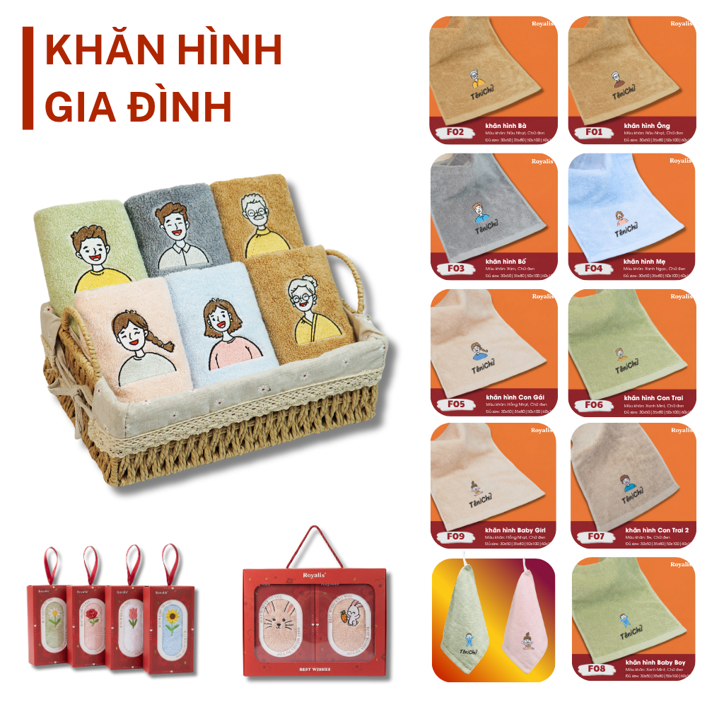 Khăn gia đình + Tên
